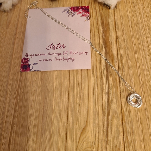 Beautiful Twisted Hoop Sister Necklace in SILVER - Picture 5 of 11